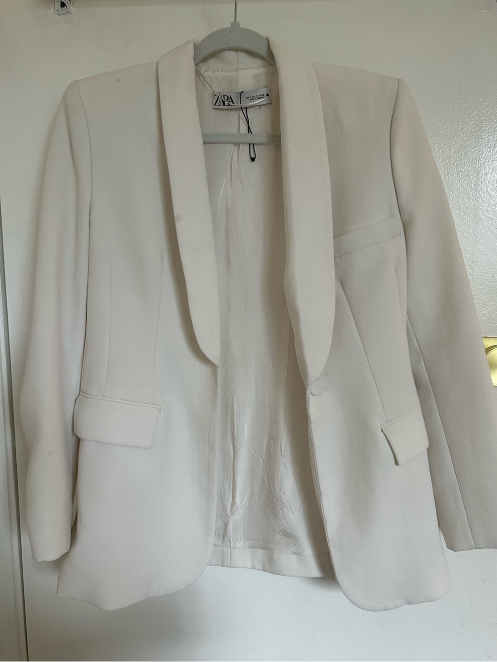 ZARA white Collar Blazer Jacket